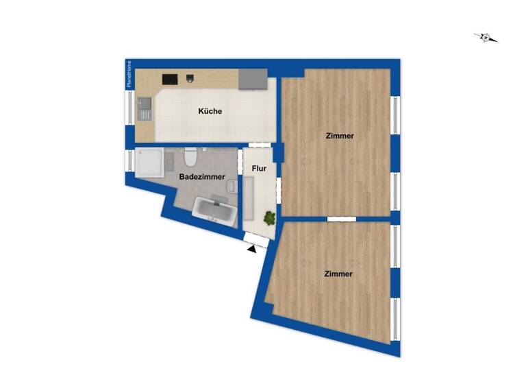 Wohnung zum Kauf 450.000 € 2 Zimmer 48,3 m² 2. Geschoss Ottensen Hamburg 22765