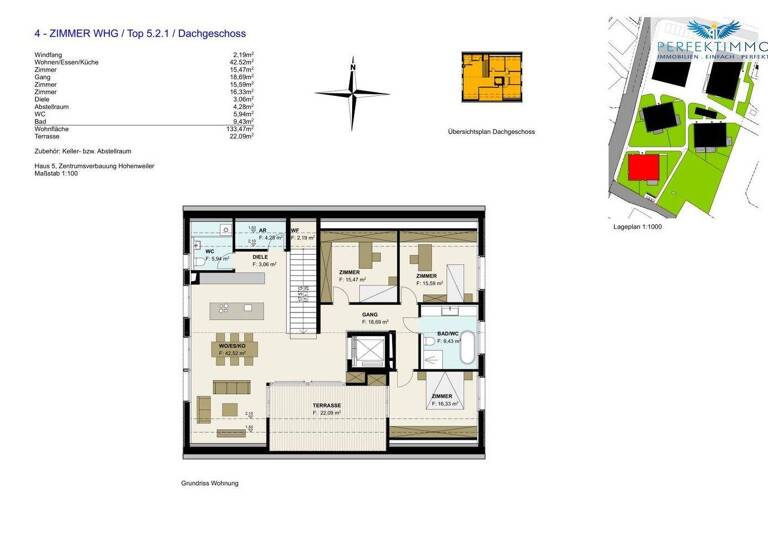 Penthouse zum Kauf 982.000 € 133,5 m² Hohenweiler 6914