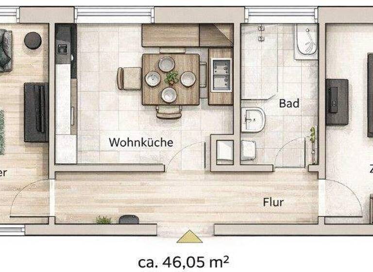 Wohnung zum Kauf 99.900 € 2 Zimmer 46 m² 2. Geschoss Altötting 84503