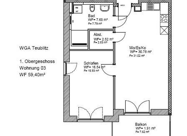 Wohnung zur Miete 2 Zimmer 59,4 m² 1. Geschoss frei ab sofort Dr. Friedrich-Flick-Straße 23 Teublitz 93158