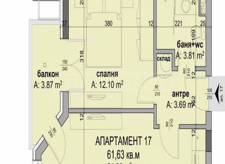 Studio zum Kauf 62.980 € 2 Zimmer 61,1 m² Burgas