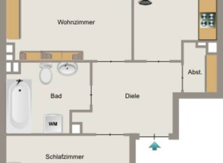 Wohnung zur Miete 462 € 2,5 Zimmer 53 m² 2. Geschoss frei ab 01.05.2026 Mellinghofen Mülheim 45473