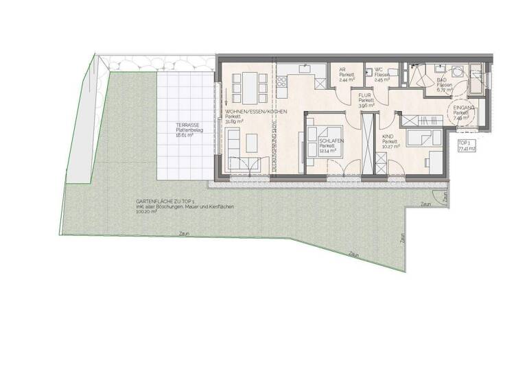 Wohnung zum Kauf - Erstbezug 603.500 € 3 Zimmer 77,4 m² EG Seilergasse Gmunden 4810