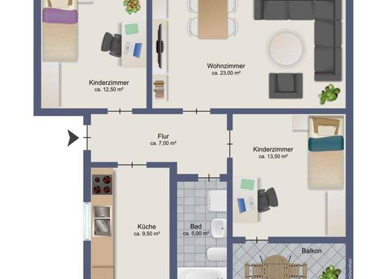 Wohnung zum Kauf 3 Zimmer 72 m² EG Innenstadt Osnabrück 49080
