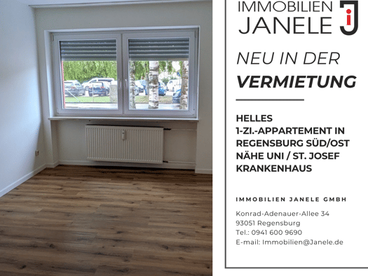 Wohnung zur Miete 300 € 1 Zimmer 15 m² frei ab sofort Kasernenviertel Regensburg 93053