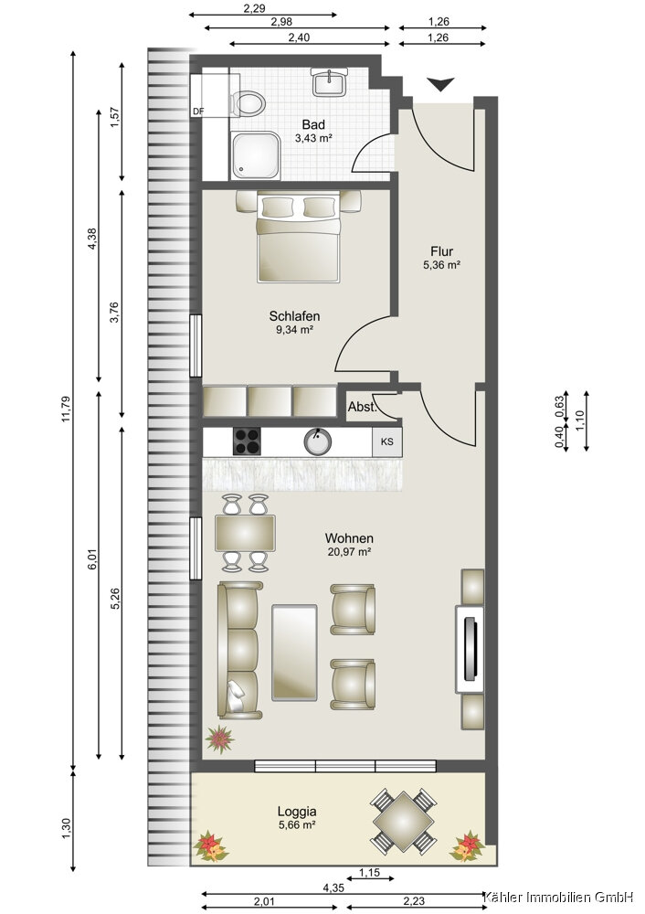 Wohnung zum Kauf 279.000 € 2 Zimmer 42,9 m²<br/>Wohnfläche Büsum 25761