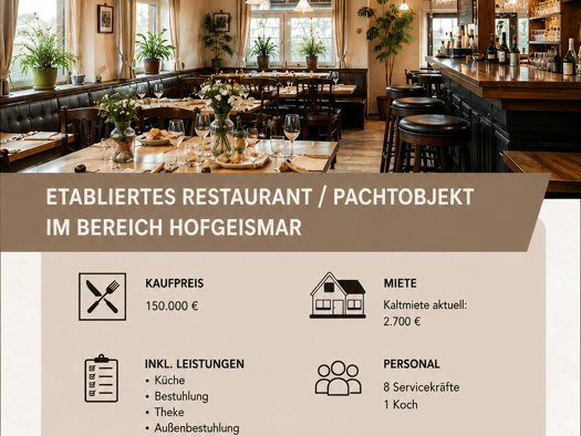 Restaurant zum Kauf 150.000 € Hofgeismar Hofgeismar 34369