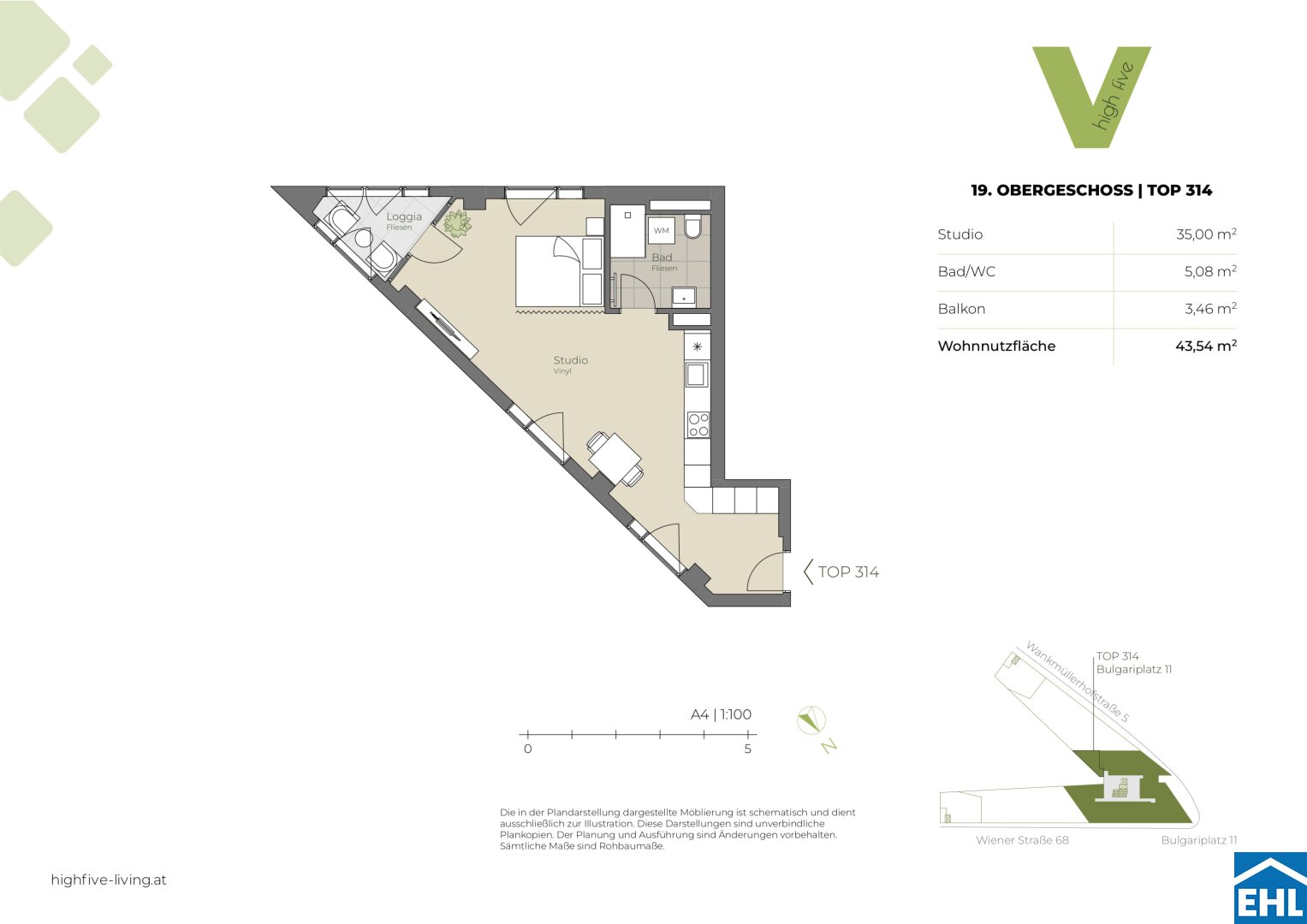 Wohnung zur Miete 646 € 1 Zimmer 40,1 m²<br/>Wohnfläche 19.<br/>Geschoss Waldegg Linz 4020