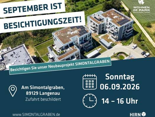 Wohnung zum Kauf - Neubau provisionsfrei 318.900 € 2 Zimmer 61,3 m² EG Am Simontalgraben 23 Langenau Langenau 89129