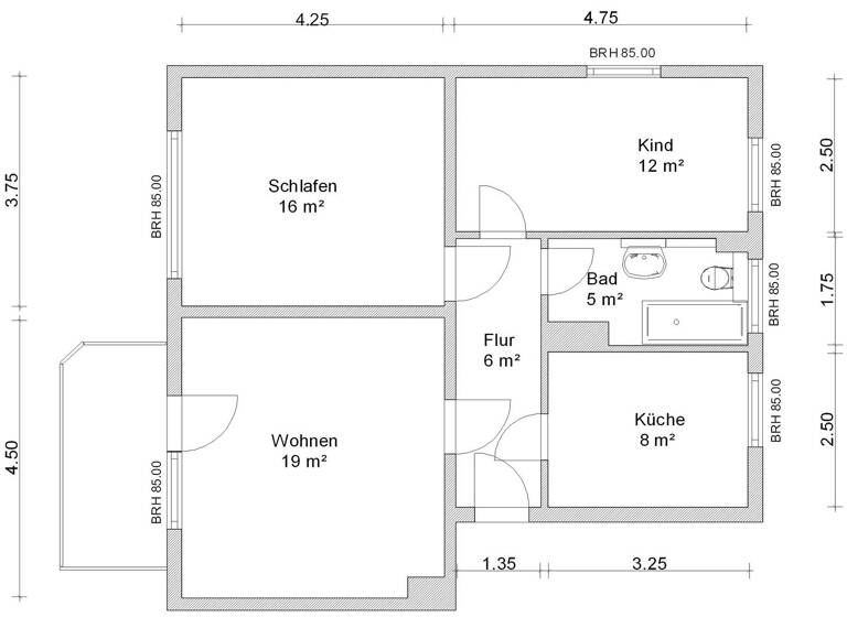 Wohnung zur Miete 435 € 3 Zimmer 68 m² 3. Geschoss Franz-Mehring-Straße 142 Pölbitz Zwickau 08058