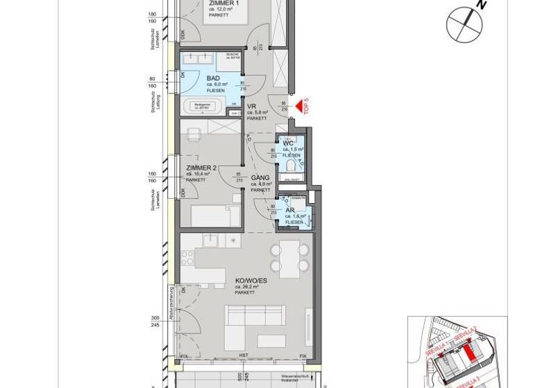 Wohnung zum Kauf 1.365.000 € 3 Zimmer 68,4 m² 2. Geschoss Hauptstraße 180 Seeboden am Millstätter See 9871