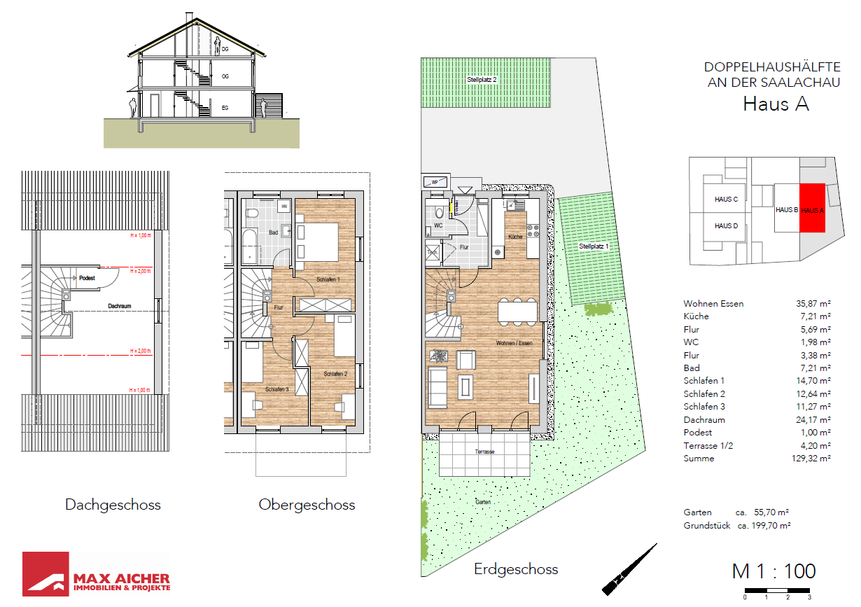 Haus zum Kauf provisionsfrei 625.000 € 4 Zimmer 129,3 m²<br/>Wohnfläche 199,7 m²<br/>Grundstück Hammerau Ainring 83404