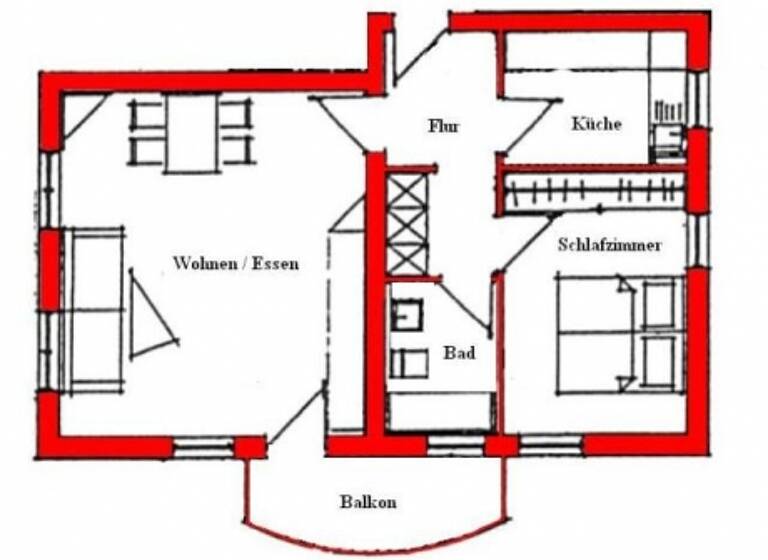 Wohnung zur Miete 424 € 2 Zimmer 56,5 m² 1. Geschoss frei ab 01.05.2026 Eisenach 99817