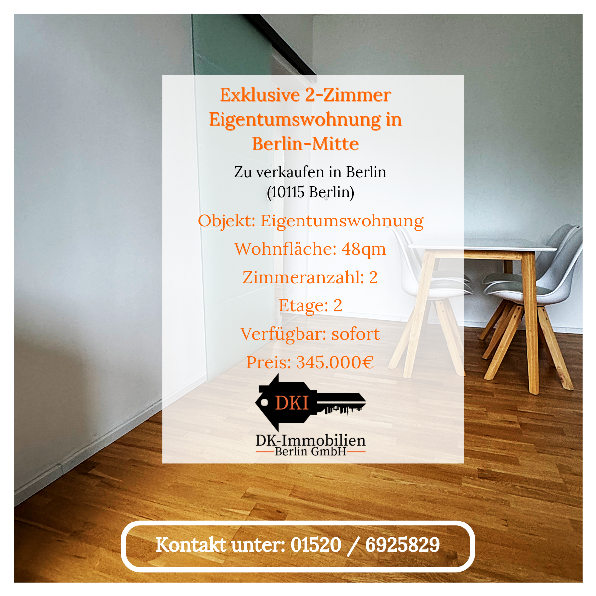 Wohnung zum Kauf 345.000 € 2 Zimmer 48 m²<br/>Wohnfläche 2.<br/>Geschoss Mitte Berlin 10115