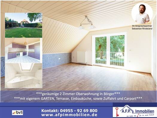 Wohnung zur Miete 550 € 2 Zimmer 65 m² Dachgeschoss Börger 26904