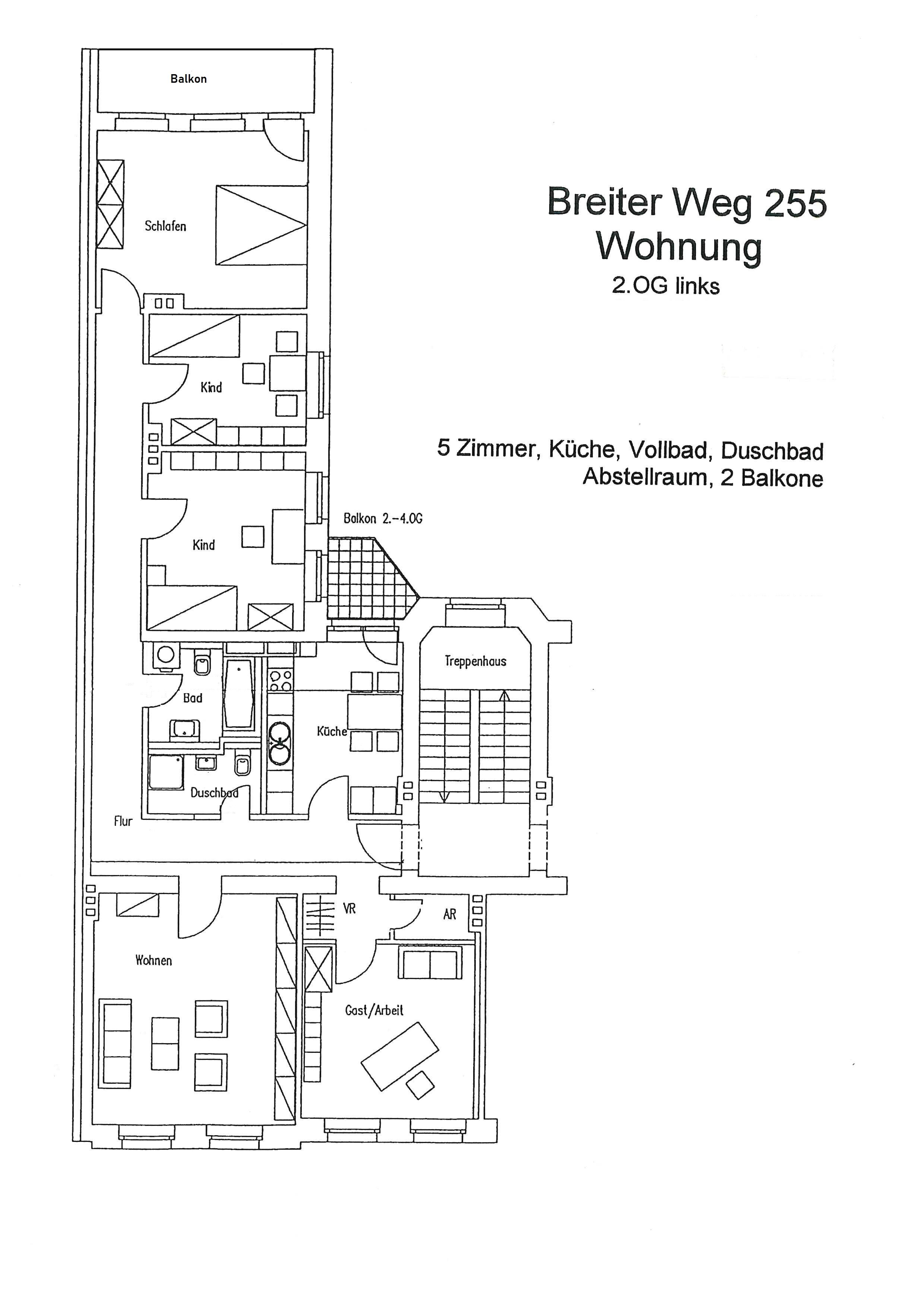 Wohnung zur Miete 959 € 5 Zimmer 134 m²<br/>Wohnfläche 3.<br/>Geschoss Breiter Weg 255 Hasselbachplatzviertel Magdeburg 39104