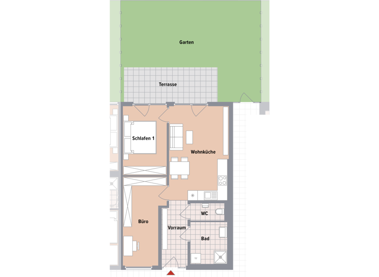 Wohnung zum Kauf - Erstbezug 257.500 € 3 Zimmer 59,3 m² EG Puntigam Graz,17.Bez.:Puntigam 8055