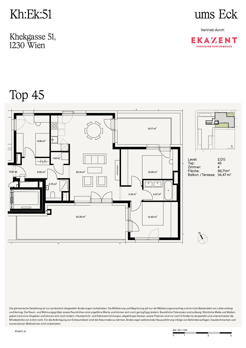 Wohnung zum Kauf provisionsfrei 699.000 € 4 Zimmer 86,9 m²<br/>Wohnfläche 2.<br/>Geschoss Wien 1230