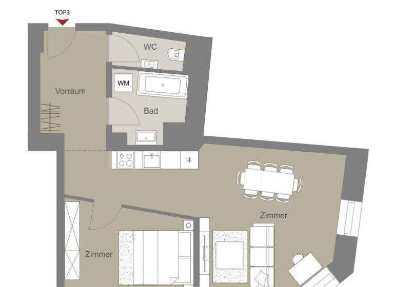 Wohnung zum Kauf 370.000 € 2 Zimmer 62,2 m² 1. Geschoss Wien 1150