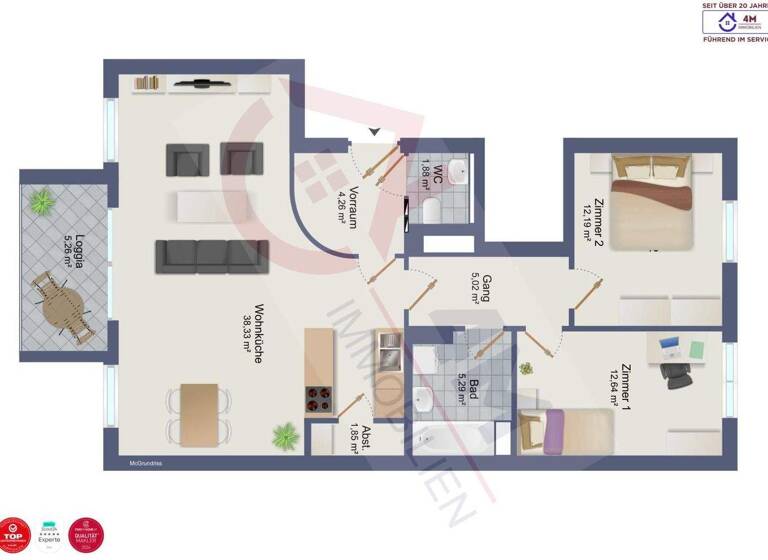 Wohnung zum Kauf 649.000 € 3 Zimmer 90 m² 3. Geschoss Wien 1030