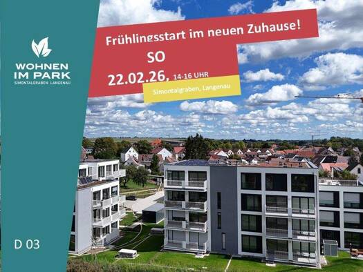 Wohnung zum Kauf - Neubau provisionsfrei 318.900 € 2 Zimmer 61,3 m² EG Am Simontalgraben 23 Langenau 89129