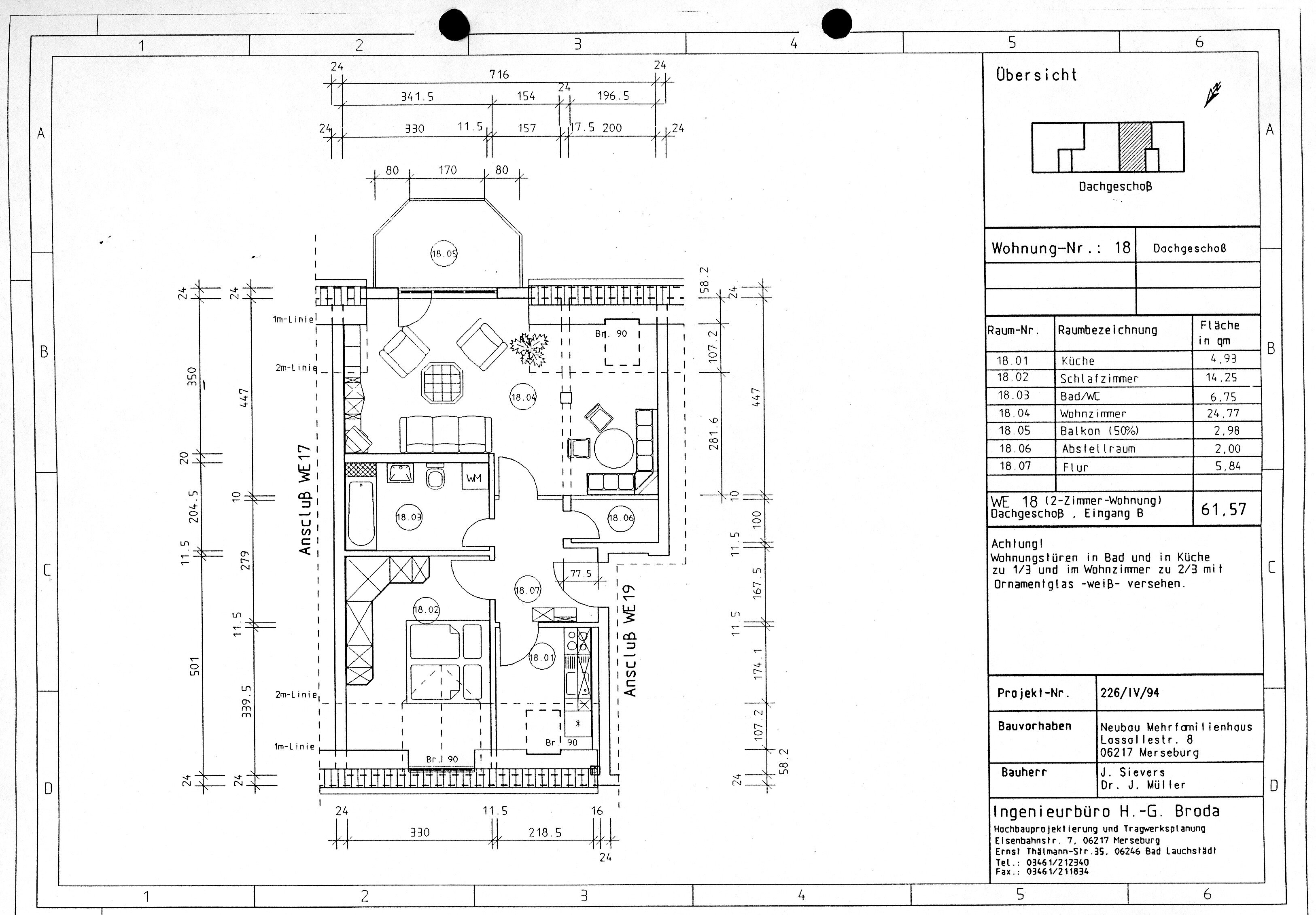 Wohnung zur Miete 515 € 2 Zimmer 62 m²<br/>Wohnfläche 3.<br/>Geschoss ab sofort<br/>Verfügbarkeit Lassallestrasse 10 Merseburg Merseburg 06217