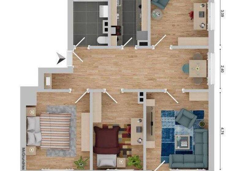 Wohnung zum Kauf provisionsfrei 485.000 € 4 Zimmer 94 m² 2. Geschoss Olewischtwiet 32 Bramfeld Hamburg 22177