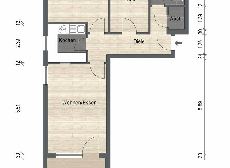 Wohnung zum Kauf 160.000 € 3 Zimmer 62,9 m² 1. Geschoss frei ab 01.08.2026 Trailfinger Straße 36 Münsingen 72525