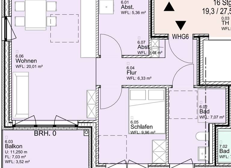 Wohnung zur Miete 930 € 2 Zimmer 57,6 m² 1. Geschoss frei ab 01.06.2026 Eversten Oldenburg 26131