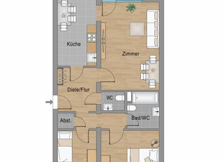 Wohnung zum Kauf provisionsfrei 147.500 € 3,5 Zimmer 78,6 m²<br/>Wohnfläche EG<br/>Geschoss Heisterholz 50 Karnap Essen 45329