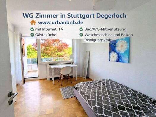 WG-Zimmer zur Miete Wohnen auf Zeit 490 € 15 m² frei ab 29.07.2026 Ramsbachstrasse 0 Degerloch Stuttgart Degerloch 70597