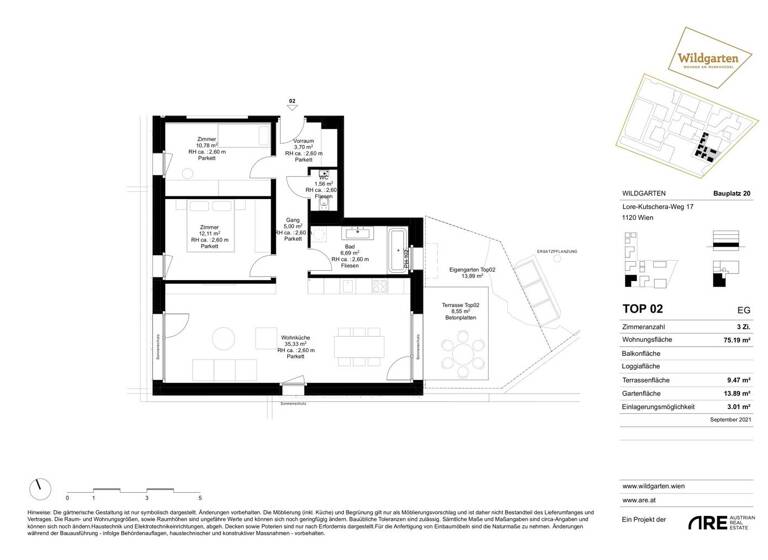 Wohnung zum Kauf provisionsfrei 351.900 € 3 Zimmer EG Lore-Kutschera-Weg 17 Wien 1120