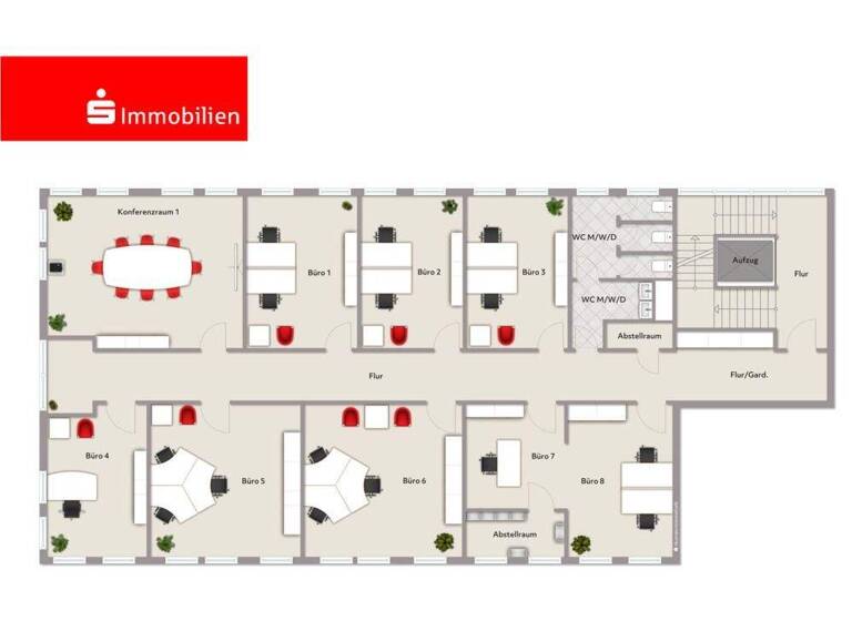 Büro zur Miete provisionsfrei 9 Zimmer 194 m² Bürofläche teilbar ab 12 m² Artern 06556