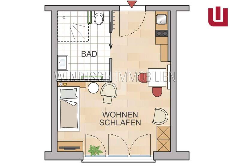 Wohnung zur Miete 480 € 1 Zimmer 27 m² Emmering 82275