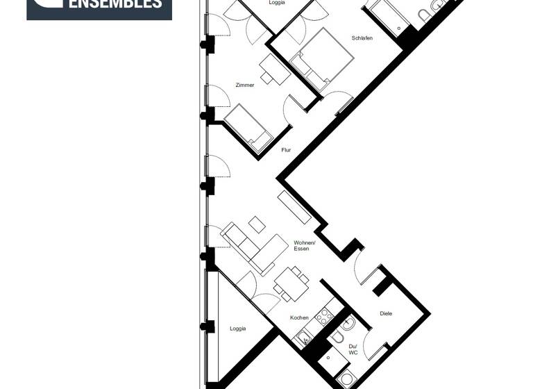Wohnung zur Miete - Erstbezug 2.065 € 3 Zimmer 87 m² 9. Geschoss Lisa-Fittko-Straße 11 Moabit Berlin 10557
