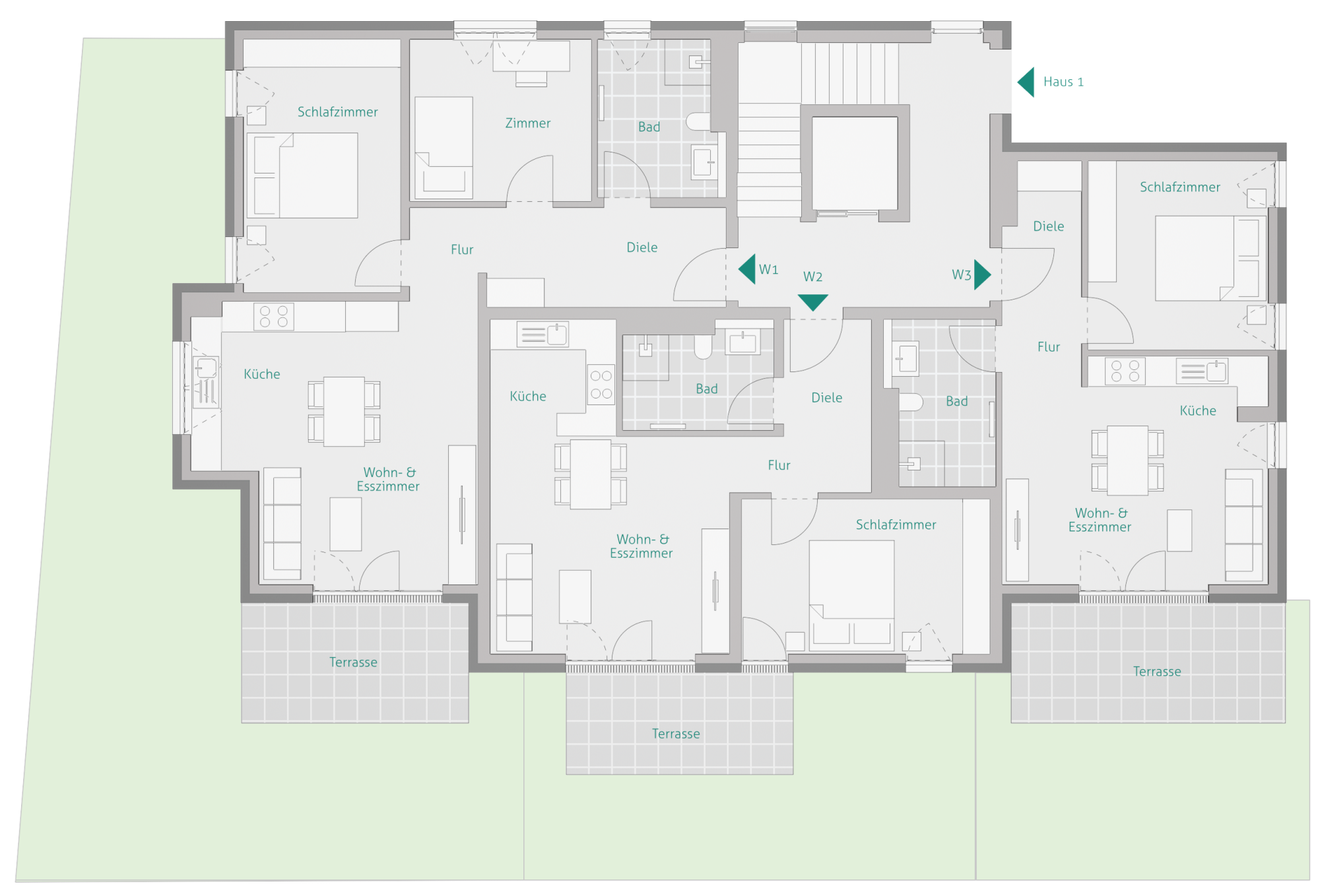 Terrassenwohnung zum Kauf provisionsfrei 463.660 € 2 Zimmer 56,2 m²<br/>Wohnfläche EG<br/>Geschoss Schillerstraße 36 Herrenberg Herrenberg 71083