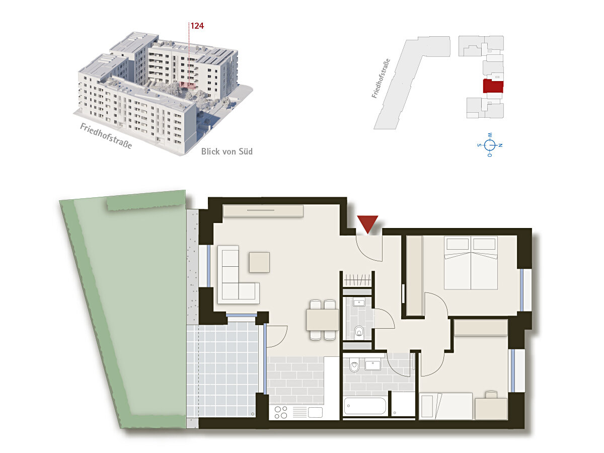 Wohnung zum Kauf provisionsfrei 595.000 € 3 Zimmer 76,5 m²<br/>Wohnfläche EG<br/>Geschoss Friedhofstraße 14 Am Pragfriedhof Stuttgart 70191