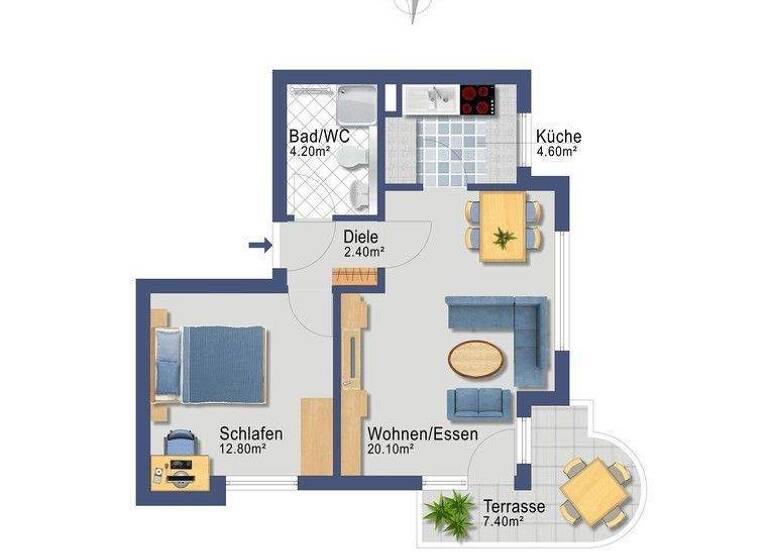 Wohnung zum Kauf provisionsfrei 159.000 € 2 Zimmer 48 m² EG Bannewitz 01728