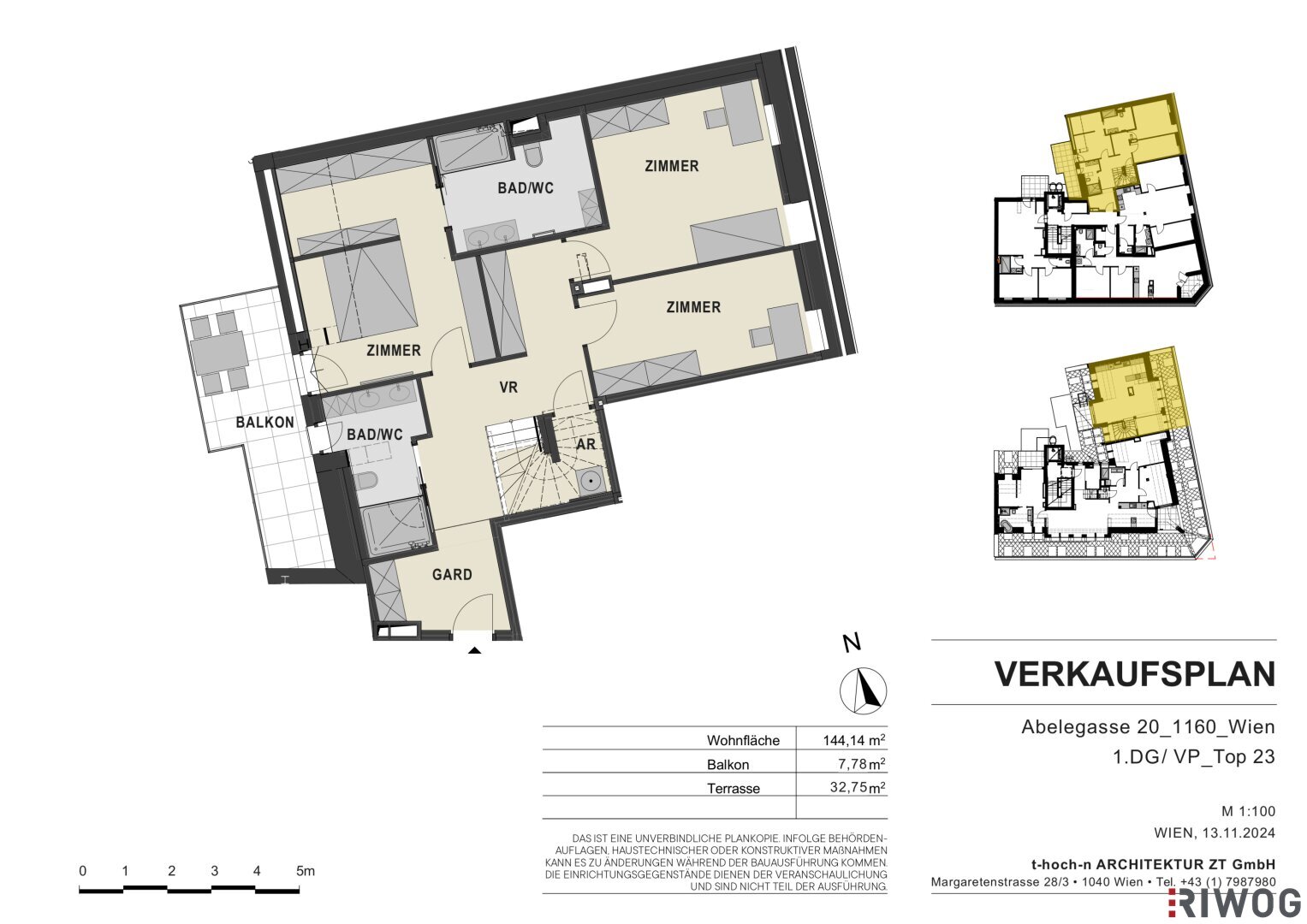 Maisonette zum Kauf 1.350.000 € 4 Zimmer 144,1 m²<br/>Wohnfläche 4.<br/>Geschoss Abelegasse 20 Wien 1160