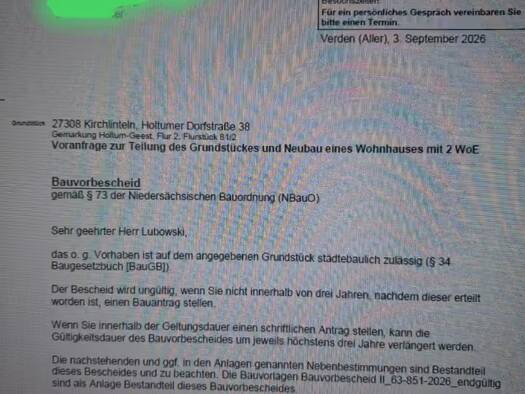 Grundstück zum Kauf provisionsfrei 119.000 € 1.052 m² Grundstück frei ab sofort Holtum(Geest) Kirchlinteln 27308
