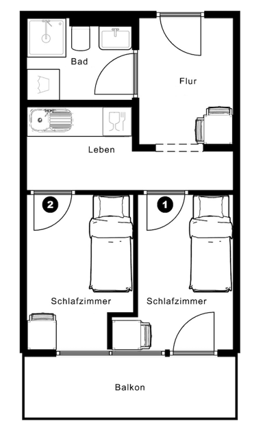 Wohnung zur Miete 545 € 1 Zimmer 7 m² 3. Geschoss frei ab sofort Niederbornstraße 4 Eckenheim Frankfurt am Main 60435