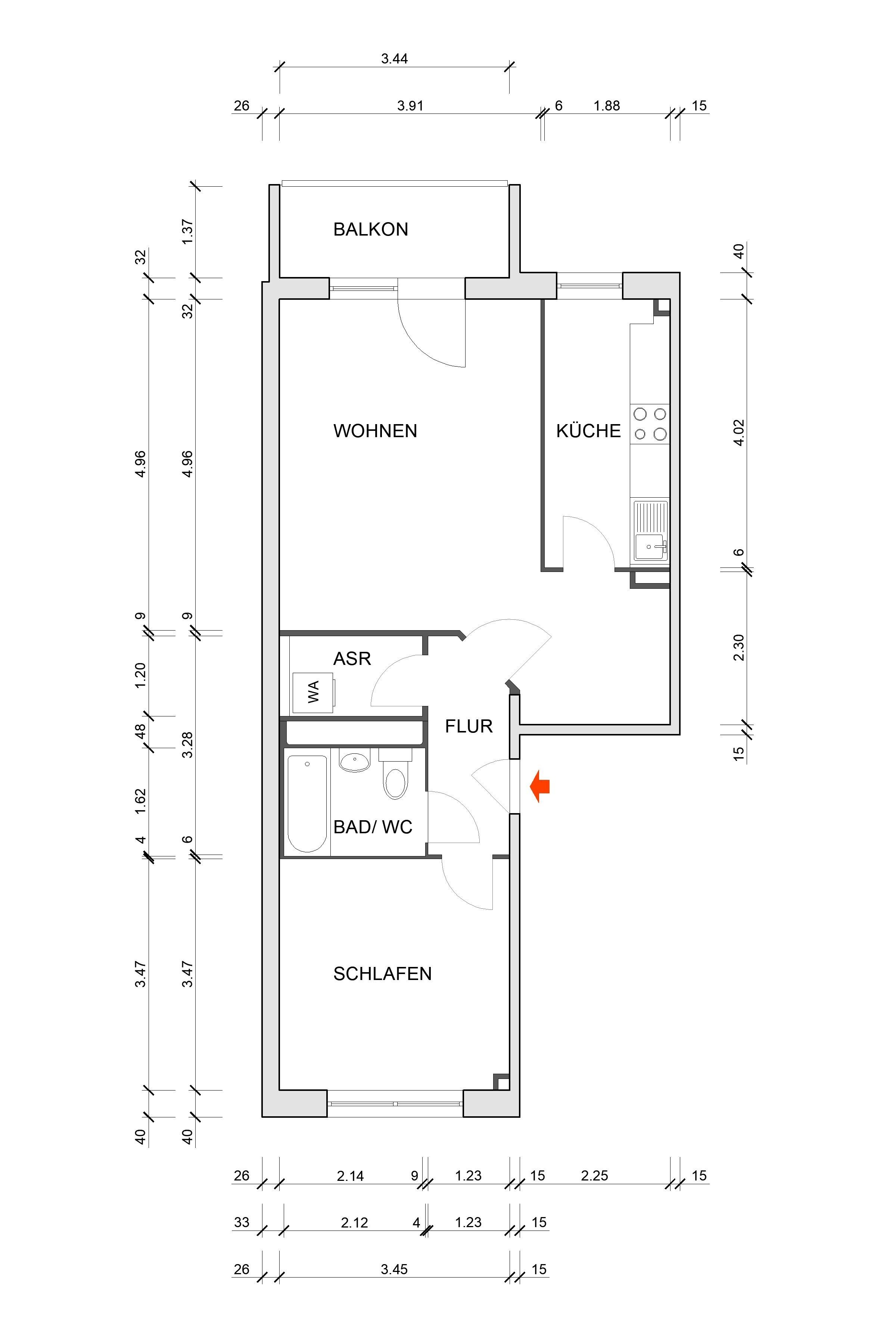 Wohnung zur Miete 391 € 2 Zimmer 56 m²<br/>Wohnfläche 3.<br/>Geschoss 01.10.2025<br/>Verfügbarkeit Friedrich-Viertel-Str. 121 Hutholz 640 Chemnitz 09123