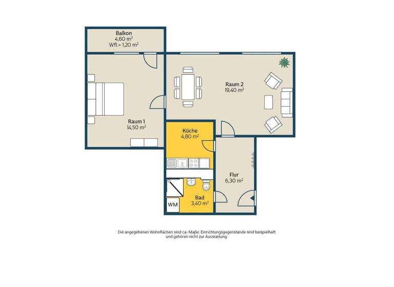 Wohnung zur Miete nur mit Wohnberechtigungsschein 429 € 2 Zimmer 49,1 m² Bernhard-Kellermann-Str. 20 Lößnig Leipzig 04279