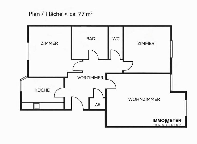 Wohnung zum Kauf 326.800 € 3,5 Zimmer 77 m² 2. Geschoss Wien 1110