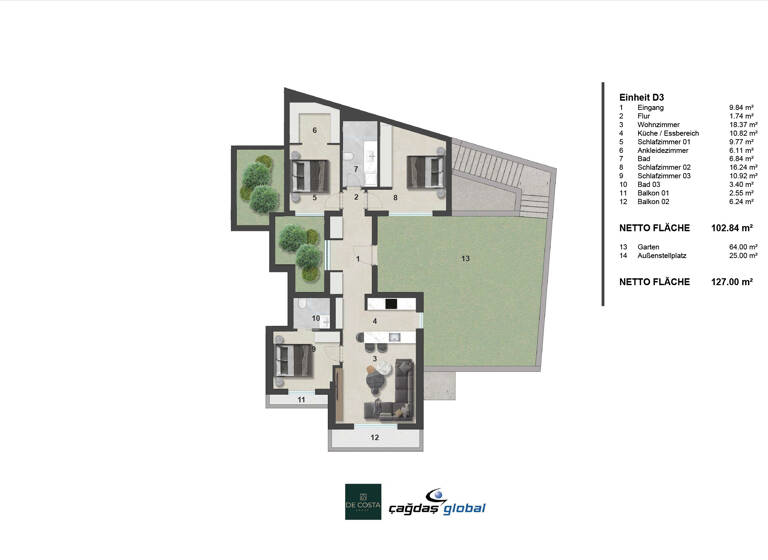 Wohnung zum Kauf - Erstbezug provisionsfrei 720.000 € 4 Zimmer 102 m² Bodrum/Mugla 48400