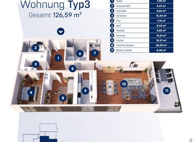 Wohnung zum Kauf provisionsfrei 630.000 € 3 Zimmer 126,6 m² 3. Geschoss Werder Magdeburg 39114