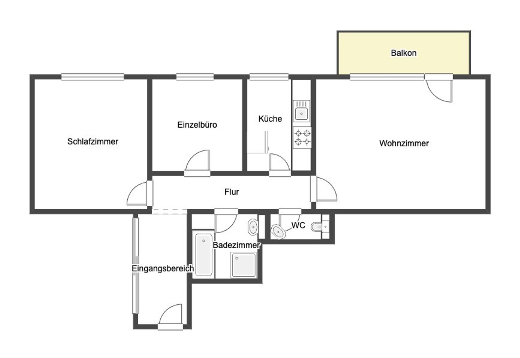 Wohnung zum Kauf 255.000 € 3 Zimmer 73 m²<br/>Wohnfläche 2.<br/>Geschoss Bad Rappenau Bad Rappenau 74906