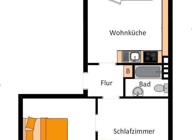 Wohnung zur Miete 450 € 2 Zimmer 58,5 m² Bußmannstraße 16 Hassel Gelsenkirchen 45896