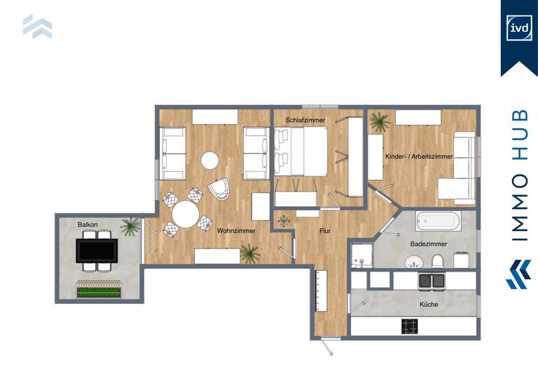 Wohnung zum Kauf 199.000 € 3 Zimmer 78 m²<br/>Wohnfläche 5.<br/>Geschoss Lausen-Grünau Leipzig 04207