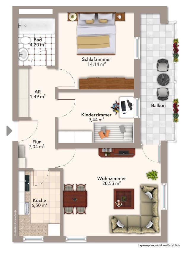 Wohnung zum Kauf 189.000 € 3 Zimmer 61,2 m²<br/>Wohnfläche Bad Birnbach Bad Birnbach 84364